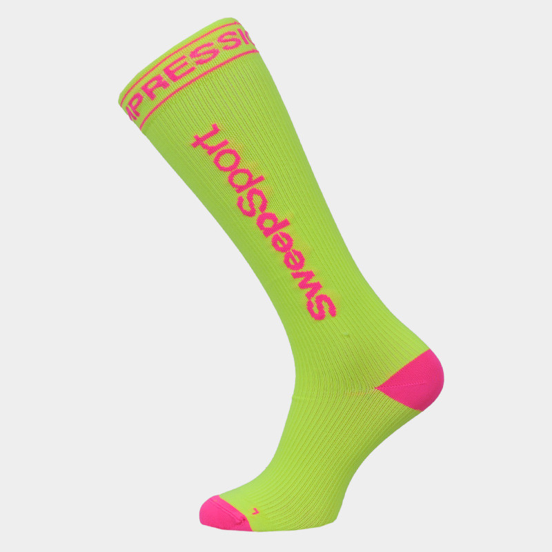 Kompresní podkolenky SWEEP31 žluto/růžové fluo