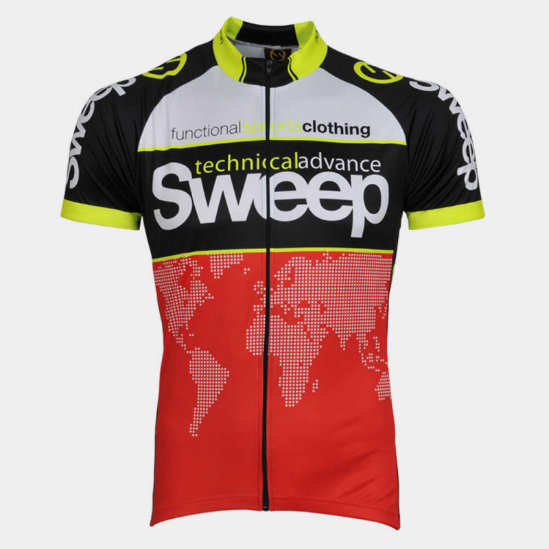 Cyklistický dres CLASIC CYKLO-D010 červeno/černo/bílý