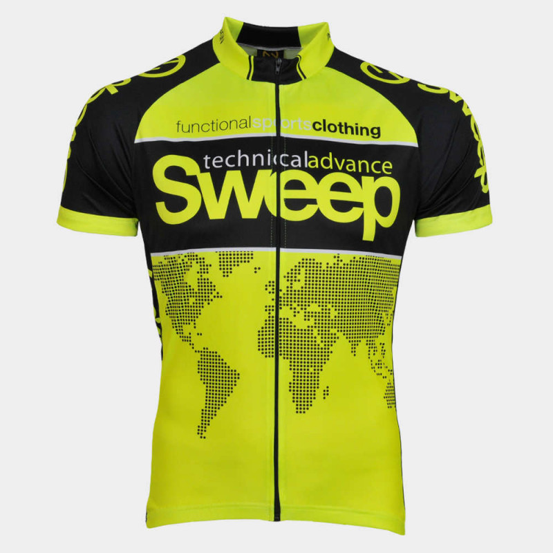 Cyklistický dres CLASIC CYKLO-D010 žlutý fluo/černý
