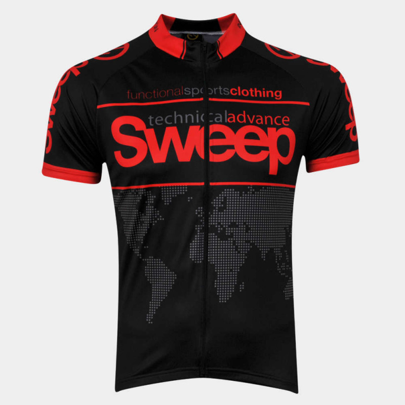 Cyklistický dres CLASIC CYKLO-D010A černo/červený