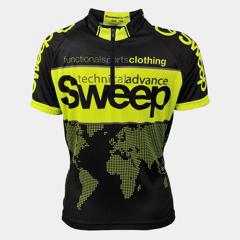 Cyklistický dres černo/žlutý fluo dětský