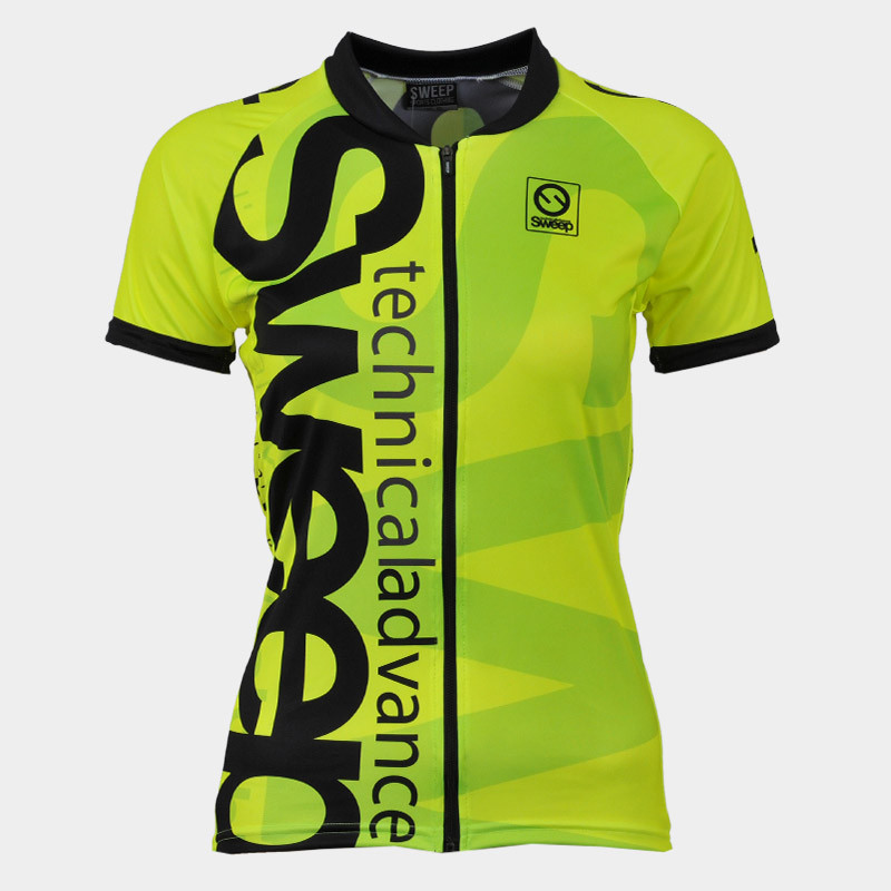 Dámský cyklistický dres CLASIC CYKLO-D020 žlutý fluo