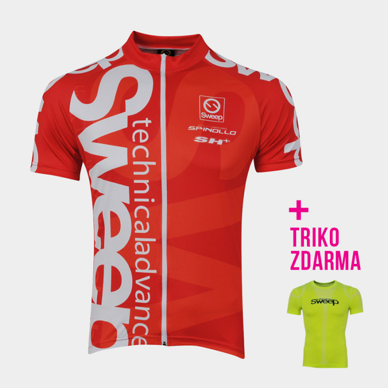 Cyklistický dres CLASIC CYKLO-D021 červeno/bílý