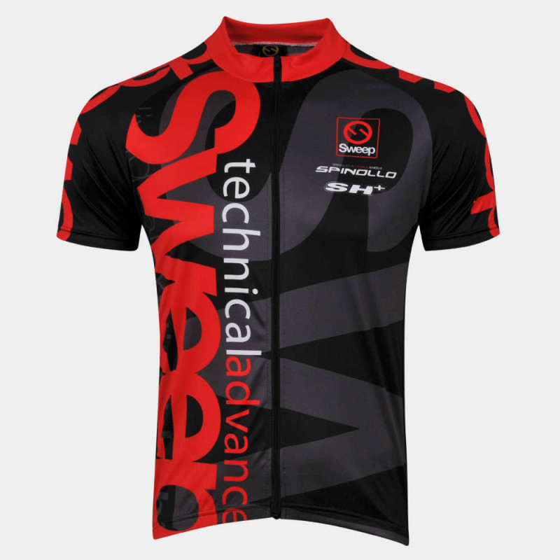 Cyklistický dres CLASIC CYKLO-D021 černo/červený