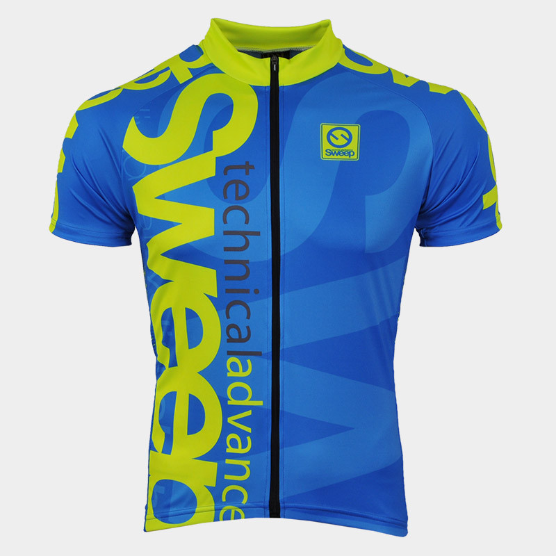Cyklistický dres CLASIC CYKLO-D021 modro/žlutý fluo