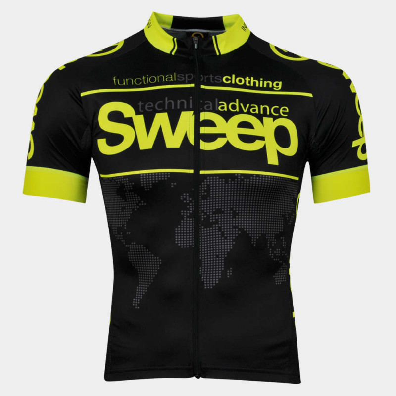 Cyklistický dres ELITE RACE CYKLO-D026 černo/žlutý fluo