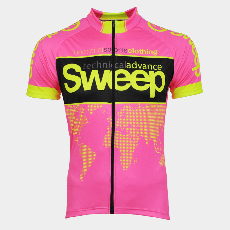 Cyklistický dres CLASIC CYKLO-D031 růžový fluo