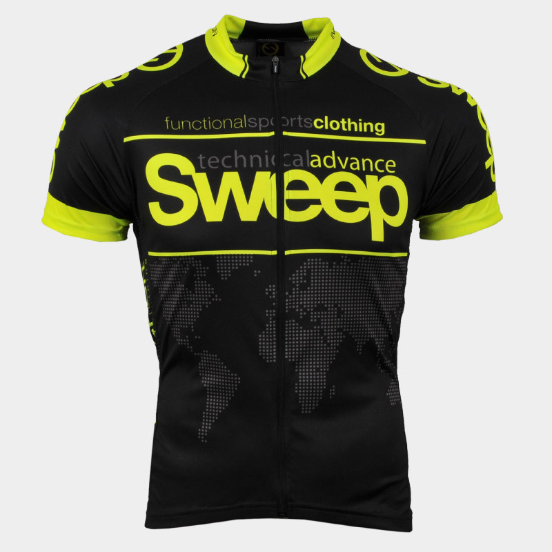 Cyklistický dres CLASIC CYKLO-D031A černo žlutý fluo