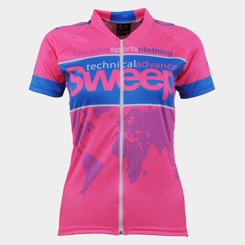 Dámský cyklistický dres CLASIC CYKLO-D033 růžový fluo