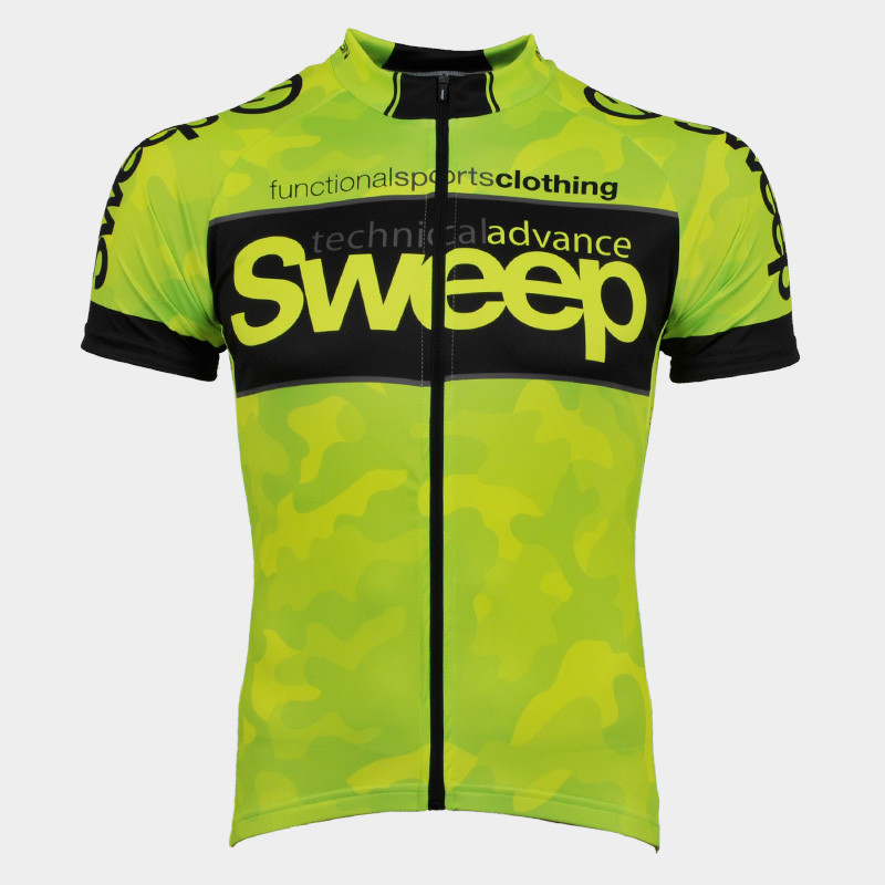 Cyklistický dres CLASIC CYKLO-D034 maskáč žlutý fluo