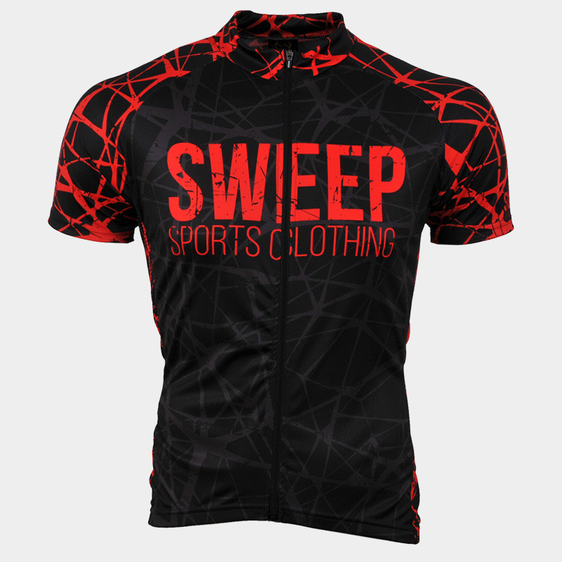 Cyklistický dres CLASIC CYKLO-D036 černo/červený