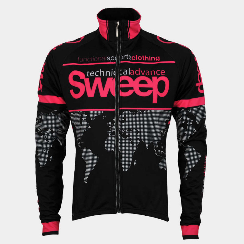 Cyklistická bunda NoWind CYKLO-J010 silná černo/růžová