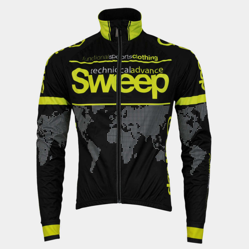 Cyklistická bunda NoWind CYKLO-J010 silná černo/žlutá fluo