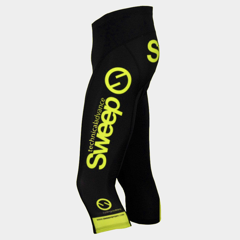 Cyklistické kraťasy 3/4 CYKLO-K015 A černo/žluté fluo