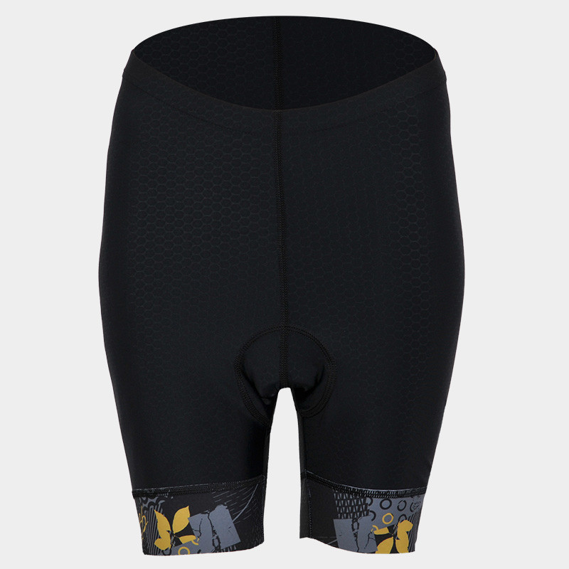 Cyklistické kraťasy krátké CYKLO-K036 3D Gofrato černo zlaté
