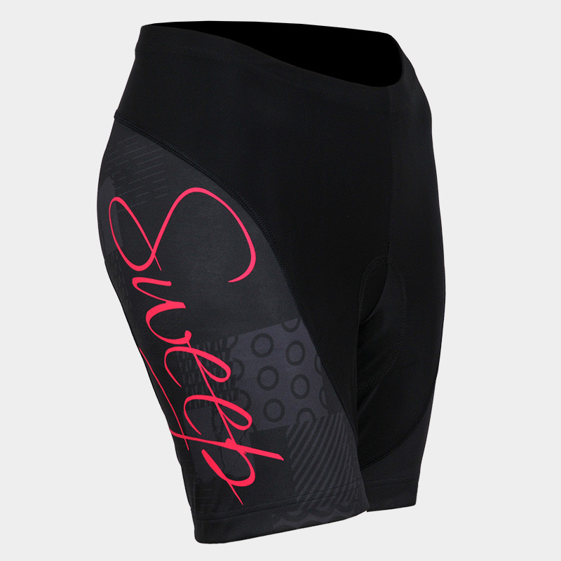 Cyklistické kraťasy krátké CYKLO-K040 černo/růžové