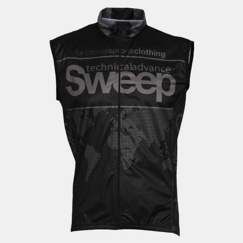 Cyklistická vesta SWEEP NoWind CYKLO-V004 černo/šedá
