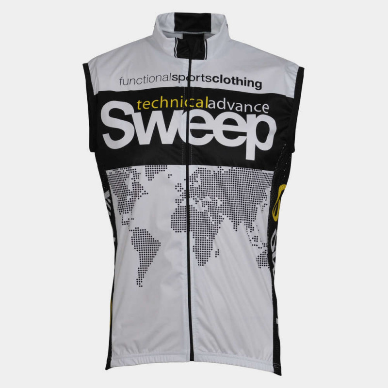 Cyklistická vesta SWEEP NoWind CYKLO-V004 bílo/černá