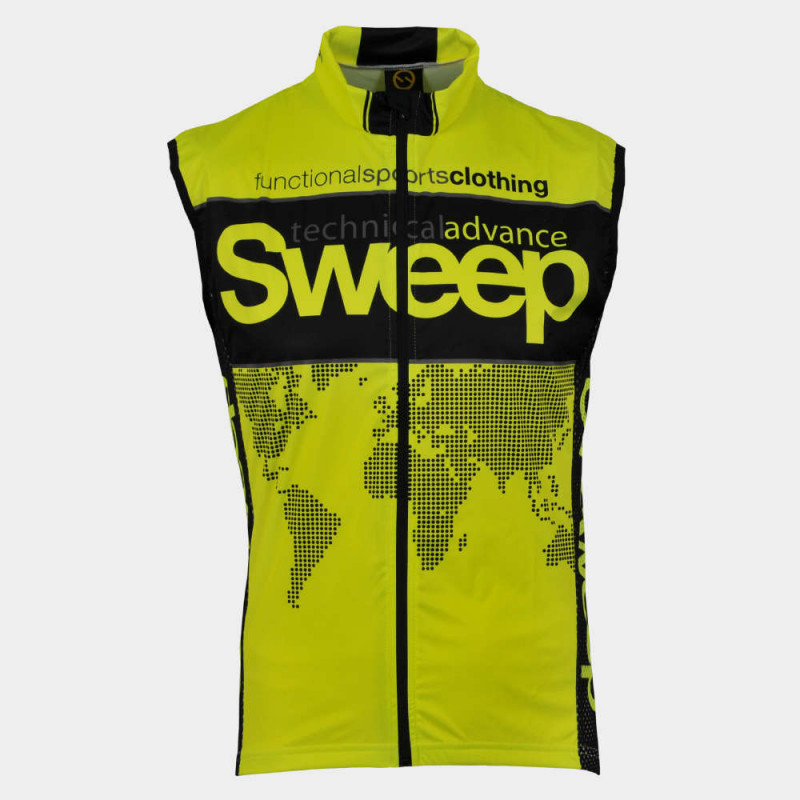Cyklistická vesta SWEEP NoWind CYKLO-V004 žlutá fluo/černá