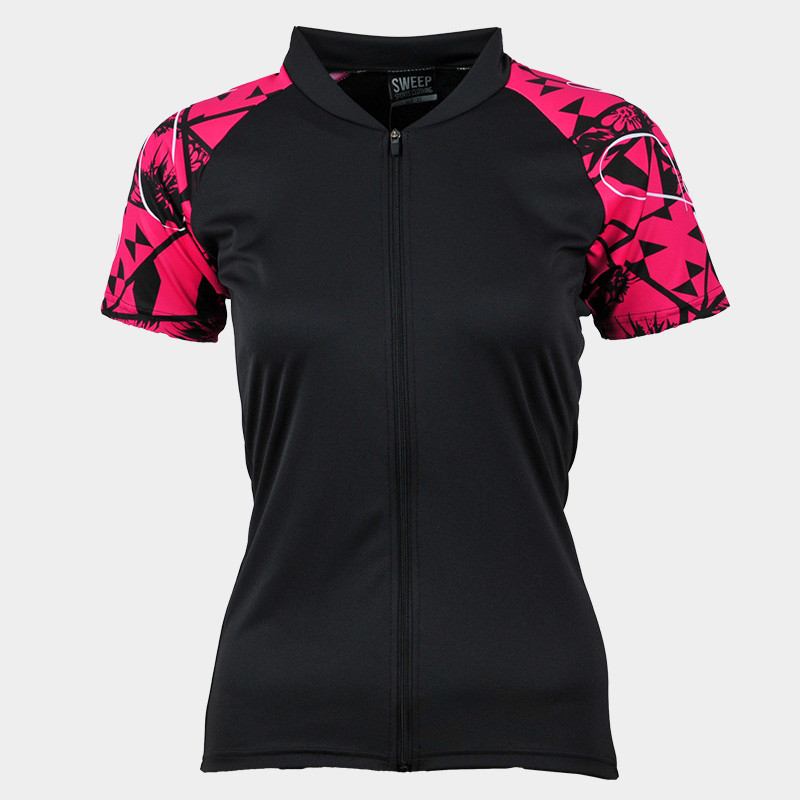 Dámský cyklistický dres CLASIC CYKLO-D060 černo/růžový