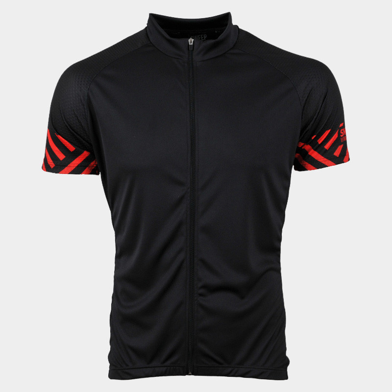 Cyklistický dres CLASIC CYKLO-D062 černo červený