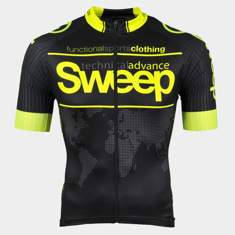 Cyklistický dres ELITE RACE CYKLO-D073 ČERNO/ŽLUTÝ FLUO