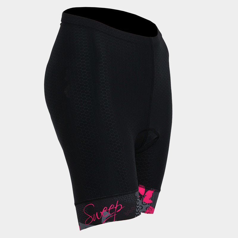 Cyklistické kraťasy krátké CYKLO-K036 3D Gofrato černo růžové