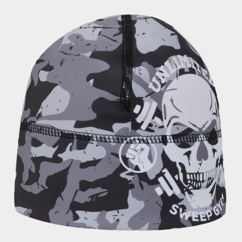 Čepice Sport SCP101 šedý maskáč, bílá lebka