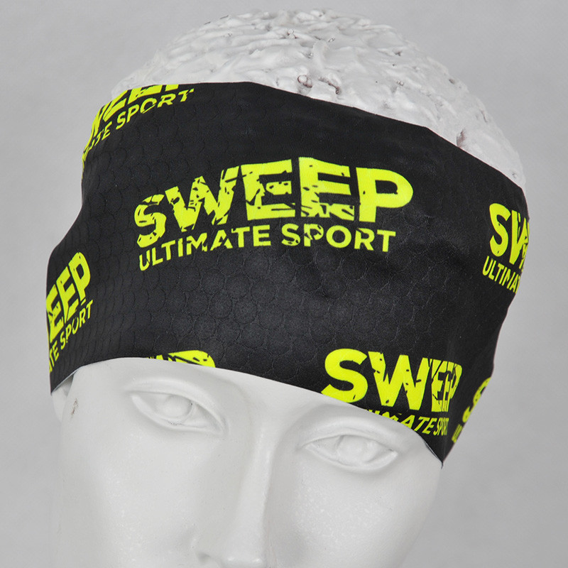 Letní slabá čelenka SWEEP SPORT SCP115 černá / žlutá loga