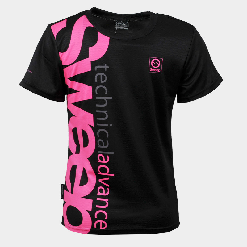 Triko dětské krátký rukáv SKTS001 černo/růžové fluo