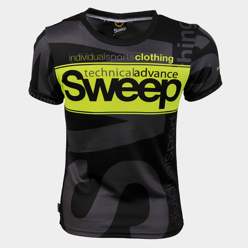 Triko dětské krátký rukáv SKTS002 černo žluté fluo