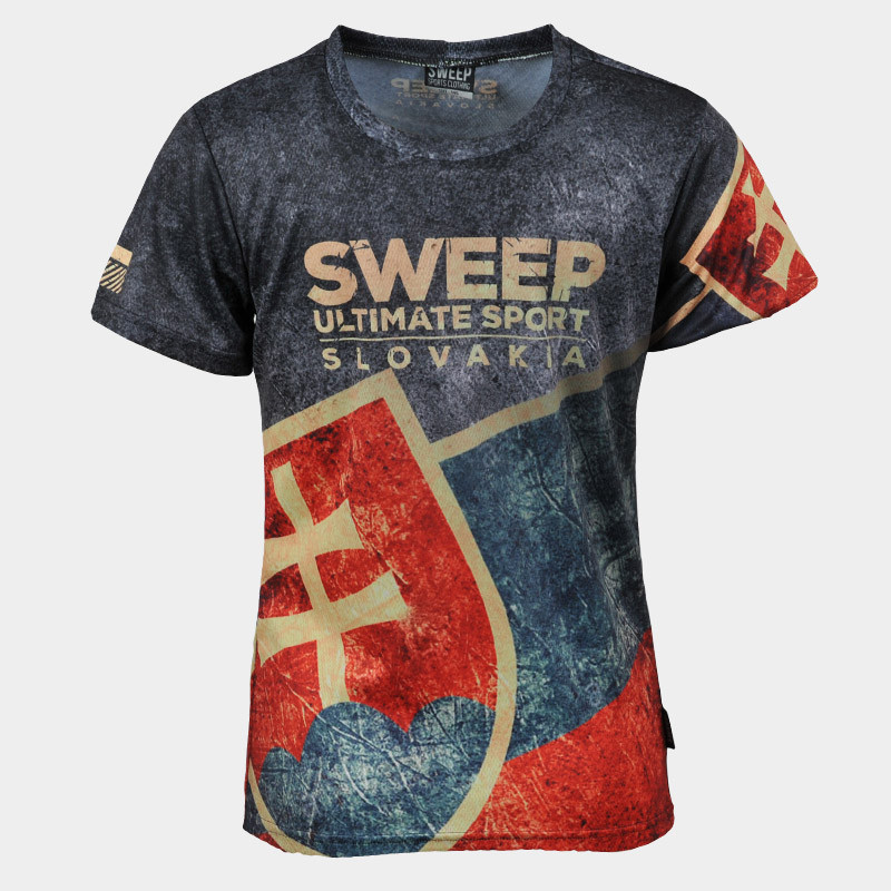 Triko dětské krátký rukáv SKTS016 SLOVAKIA tmavé Grunge