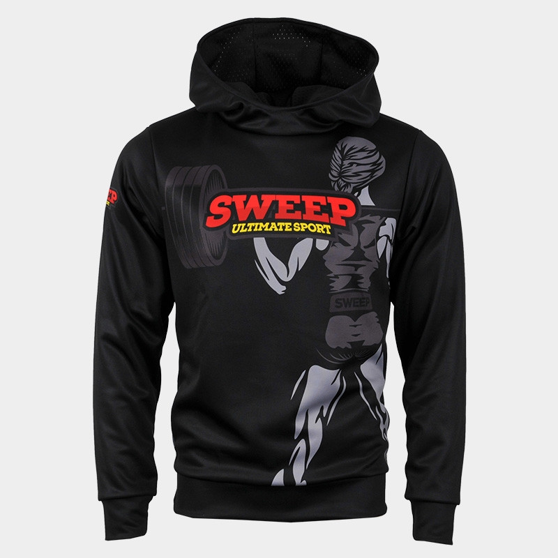 Pánská mikina s kapucí SMJ062 černá/červené logo
