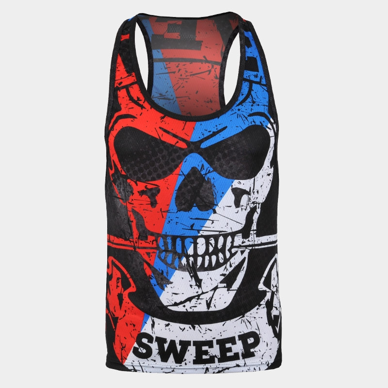 Tílko SMTS0112 červeno/modré/skull
