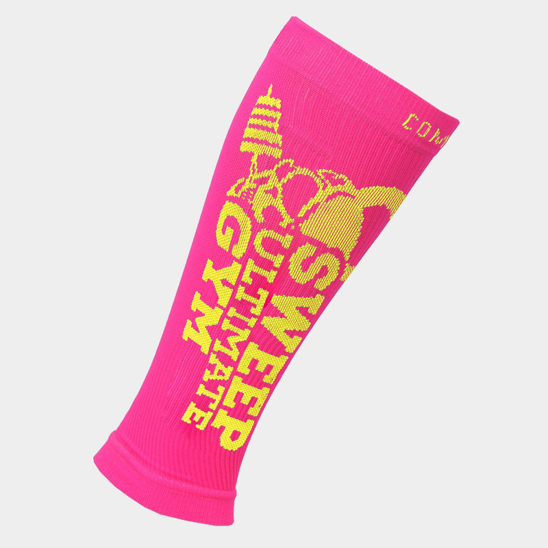 Kompresní běžecké návleky na ruce a nohy SWEEP35 růžová fluo/žlutá fluo