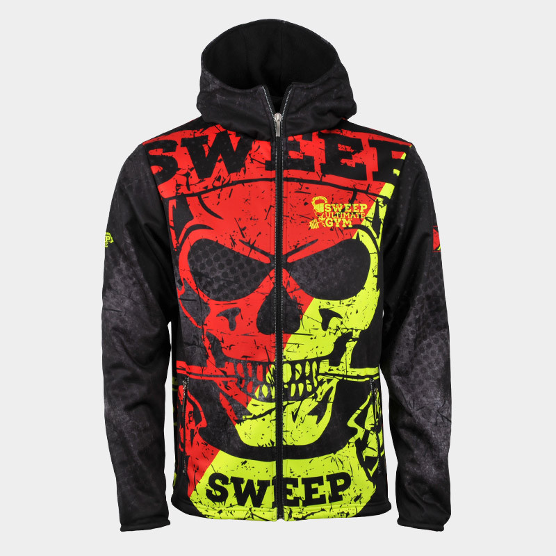 Softshellová bunda SWEEP SMJT027 černo červeno žlutá fluo
