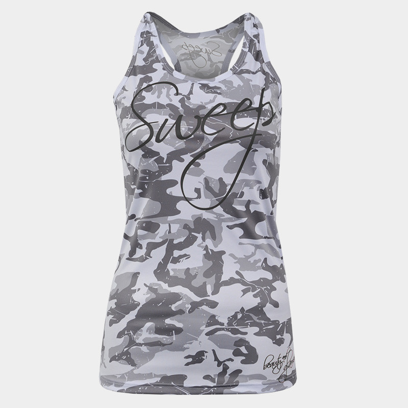 Dámské RUN tílko Sweep SWTS127 bílý maskáč / černé logo
