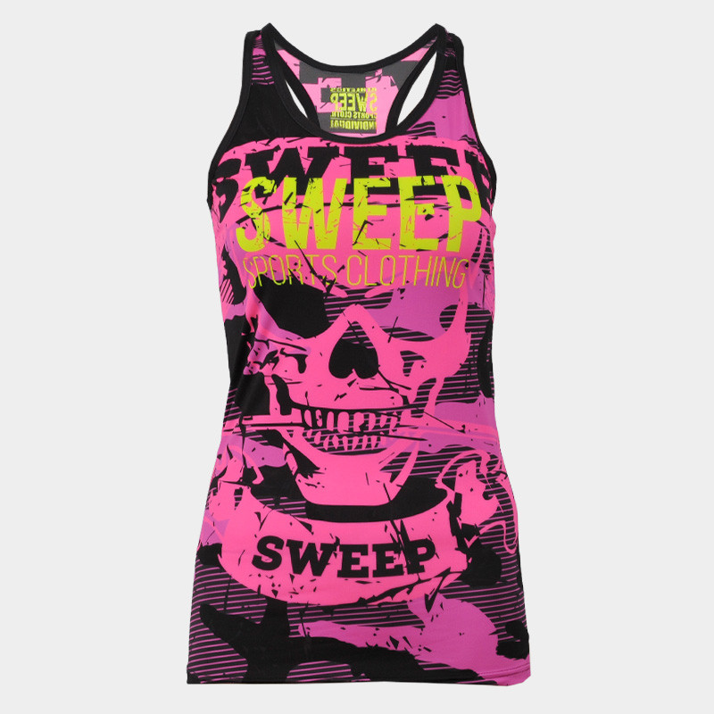 Dámské COMPRESS tílko Sweep SWTS056 černo/růžové fluo