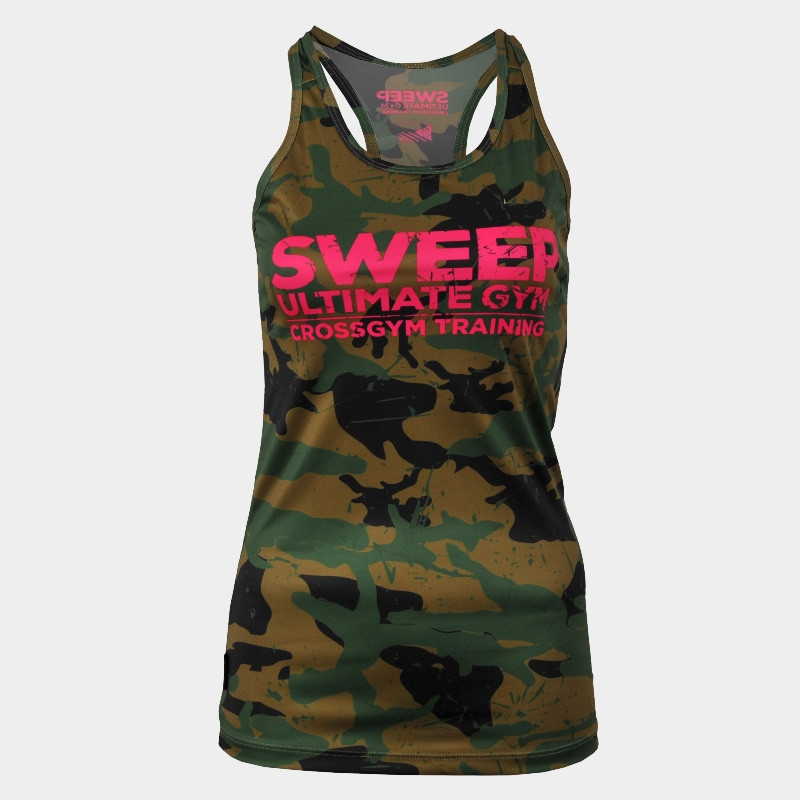 Dámské RUN tílko Sweep SWTS114 maskáč zelený 