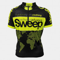 Cyklistický dres černo/žlutý fluo dětský