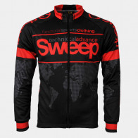 Cyklistický dres CLASIC CYKLO-D015A s dlouhým rukávem černo/červený