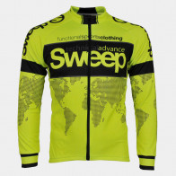Cyklistický dres CLASIC CYKLO-D015A s dlouhým rukávem žlutý fluo