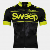 Cyklistický dres ELITE RACE CYKLO-D026 černo/žlutý fluo