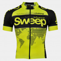 Cyklistický dres ELITE RACE CYKLO-D026 žlutý fluo/černý rukáv