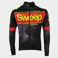 Cyklistický dres ELITE CYKLO-D044 s dlouhým rukávem černo/červený