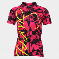 Dámský cyklistický dres CLASIC CYKLO-D050 růžovo/žlutý fluo