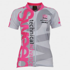 Dámský cyklistický dres CLASIC CYKLO-D020 bílo/růžový fluo