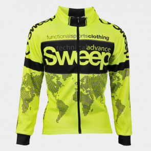 Cyklistický dres dětský CYKLO-D039 s dlouhým rukávem žlutý fluo