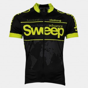 Cyklistický dres CLASIC CYKLO-D010A černo/žlutý fluo