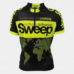 Cyklistický dres černo/žlutý fluo dětský